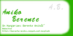 aniko berente business card